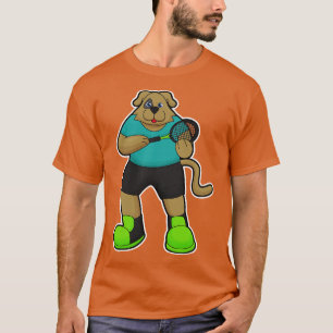 Hunde als Tennisspieler mit Tennisschläger T-Shirt