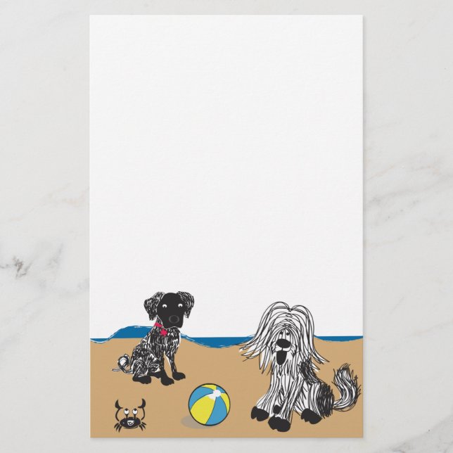 Hunde am Strand Briefpapier (Vorderseite)