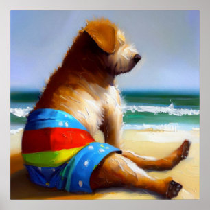 Hunde am Strand Poster