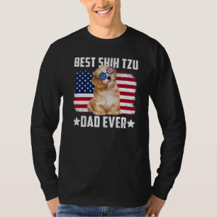 Hunde Amerikanische Flagge Bester Shih Tzu Vater j T-Shirt