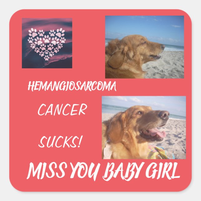 Hunde Angel Erinnerung Keepake Quadratischer Aufkleber (Vorderseite)