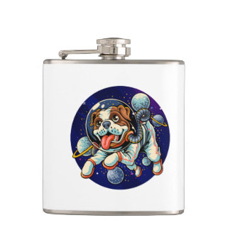 Hunde Astronaut, Weltraumhund Flachmann