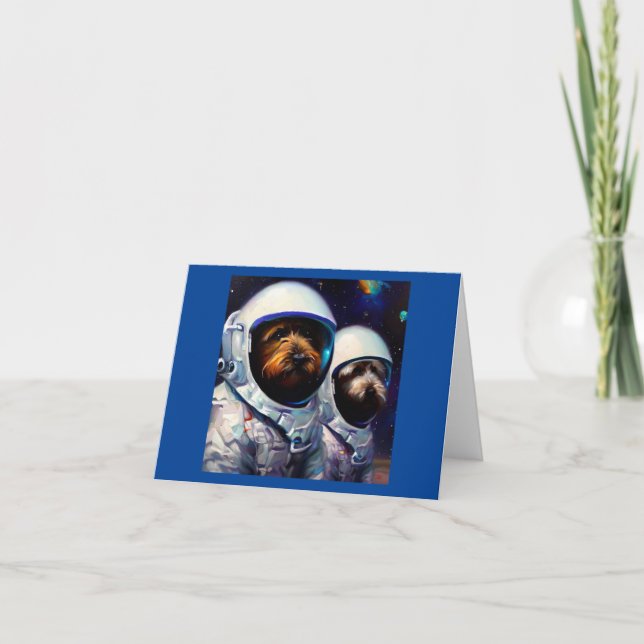 Hunde Astronauten Karte (Vorderseite)