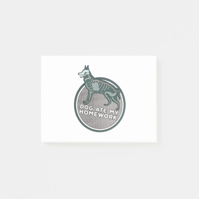 Hunde Ate meine Hausaufgaben Post-it Klebezettel (Vorderseite)