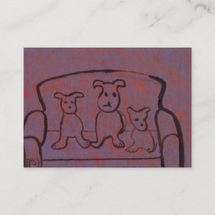 (Hunde auf einer Sofa-Visitenkarte) Visitenkarte