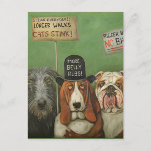 Hunde auf Streik Postkarte