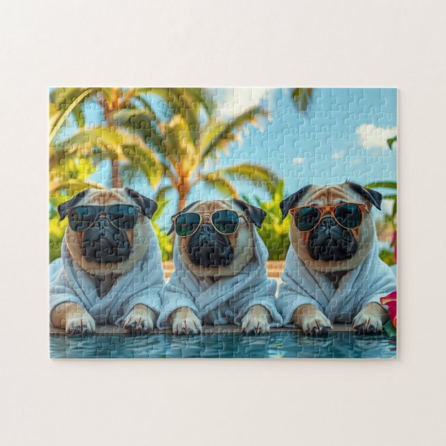 Hunde auf Urlaub Puzzle (Horizontal)