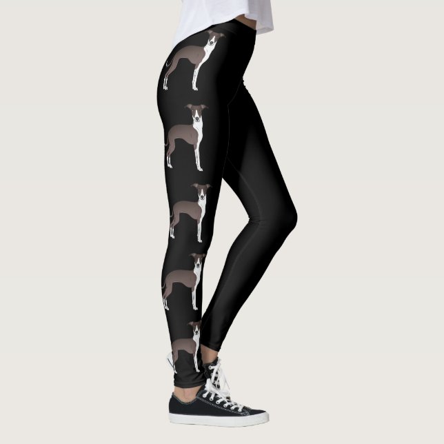 Hunde aus Siegel und Weißem Italienischem Windhund Leggings (Rechts)