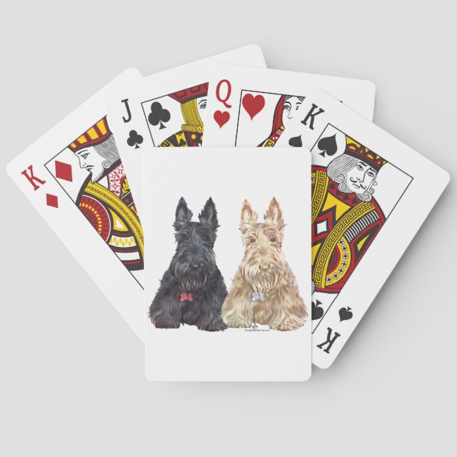 Hunde aus Wheaten und Black Scottie Spielkarten (Rückseite)