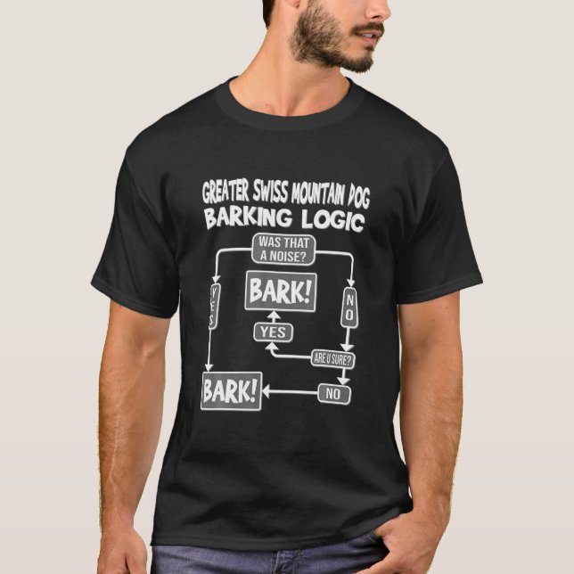 Hunde-Barking-Logik, lustiger Großer Schweizer Ber T-Shirt (Vorderseite)