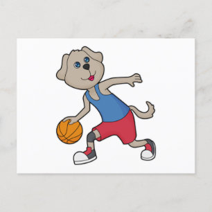 Hunde-Basketballspieler Basketball Postkarte