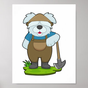 Hunde Bauer Pickaxe Poster