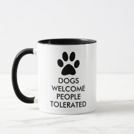 Hunde begrüßen Leute zugelassene Typografie Tasse