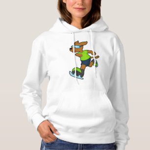 Hunde bei Ice Skaten mit Brille Hoodie