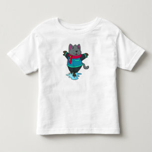 Hunde bei Ice Skaten mit Ice Skate & Scarf Kleinkind T-shirt