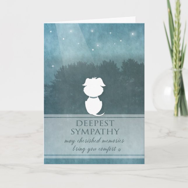 Hunde Beileid Aquamarine gepflegte Erinnerungen br Karte (Vorderseite)