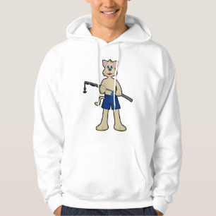 Hunde beim Angeln mit Angelrute & Fisch Hoodie