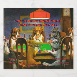 Hunde beim Pokern individuell gestalten Heimwerker Bierflaschenetikett