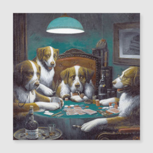 Hunde beim Pokern Magnetkarte