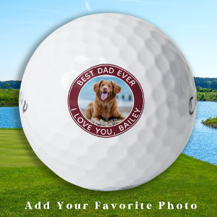 Hunde Bester Vater je Weißes Rotes Foto Golfball