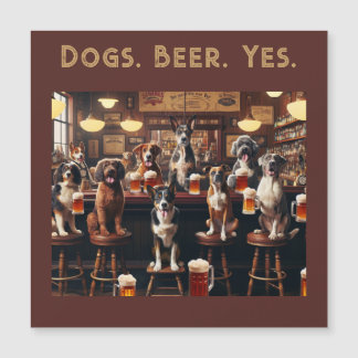 Hunde. Bier. Ja. Funny Dogs Magneteinladung