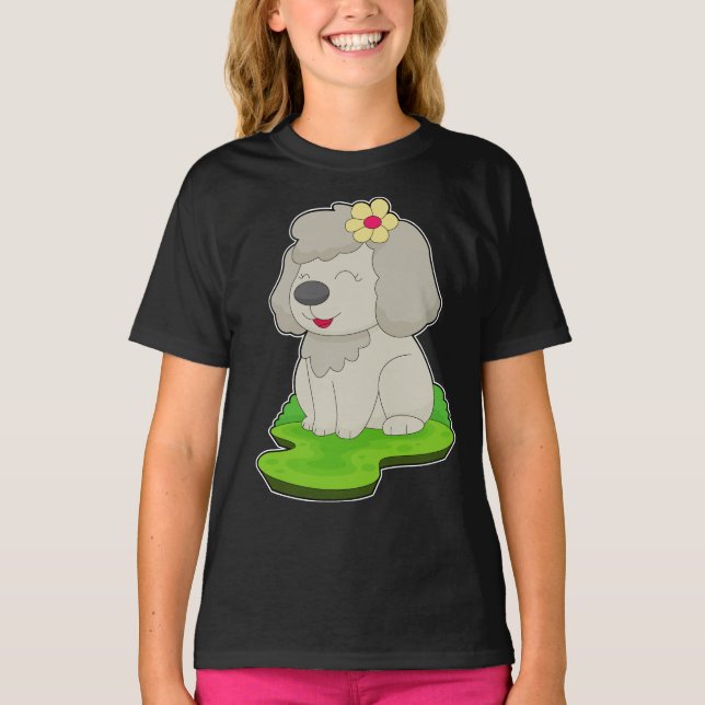 Hunde-Blume T-Shirt (Vorderseite)