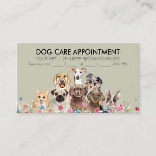 Hunde Boho Chic Termine Beige Niedlich Visitenkarte