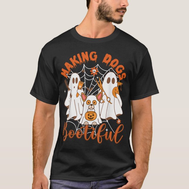 Hunde Bootiful Halloween Ghost Puppy Men T-Shirt (Vorderseite)