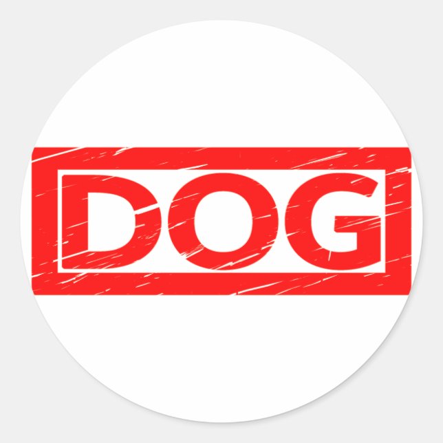 Hunde-Briefmarke Runder Aufkleber (Vorderseite)