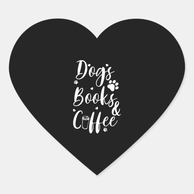 Hunde Bücher Coffe Hund Lover Buch Wurm Herz-Aufkleber (Vorderseite)