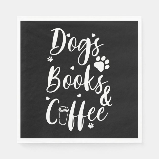 Hunde Bücher Coffe Hund Lover Buch Wurm Serviette (Vorderseite)