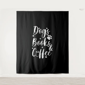 Hunde Bücher Coffe Hund Lover Buch Wurm Wandteppich
