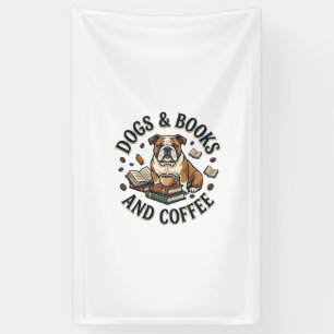 Hunde Bücher Kaffee Bulldogge Stapel Tasse_1 Banner