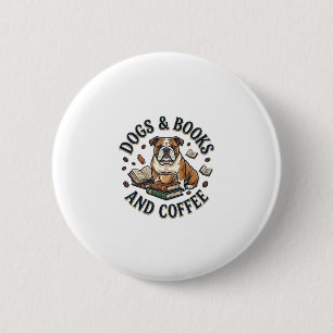 Hunde Bücher Kaffee Bulldogge Stapel Tasse_1 Button