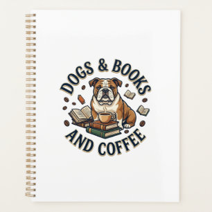 Hunde Bücher Kaffee Bulldogge Stapel Tasse_1 Planer
