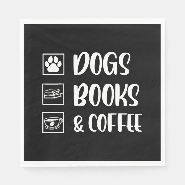 Hunde Bücher Kaffee Lustiger Hund Serviette (Vorderseite)