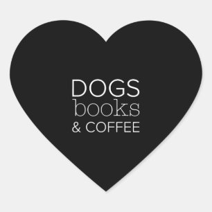 Hunde Bücher Kaffeebuchwurm Hunde Mama Herz-Aufkleber
