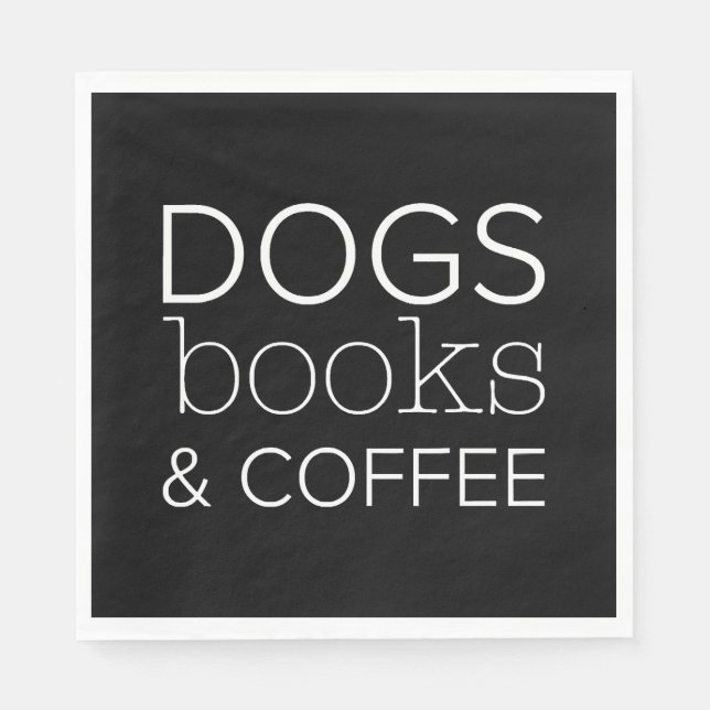 Hunde Bücher Kaffeebuchwurm Hunde Mama Serviette (Vorderseite)
