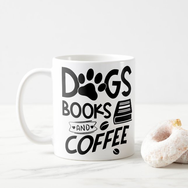 Hunde Bücher Kaffeetyp Sprichwort lesen Kaffeetasse (Mit Donut)