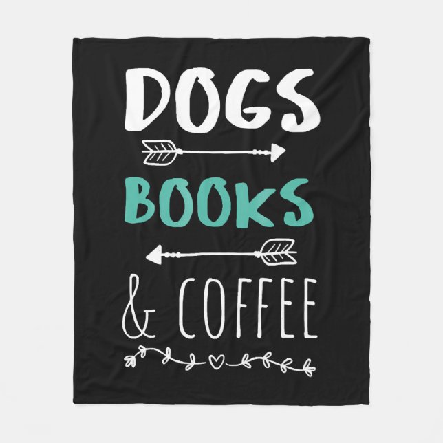 Hunde Bücher Kaffeewochenende Tiervorrat Fleecedecke (Vorderseite)
