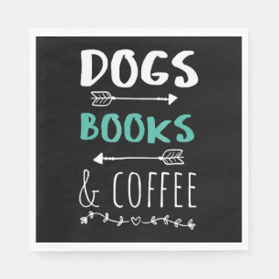 Hunde Bücher Kaffeewochenende Tiervorrat Serviette