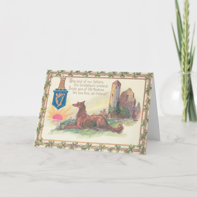 Hunde Burg Kleeblatt Harp von Erin Sun Karte (Vorderseite)