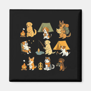 Hunde Camping Camper Lustiges Abenteuer Outdoor Wa Magnet