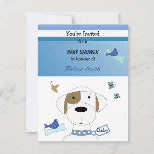 Hunde-Cartoon-Baby-Party Einladung