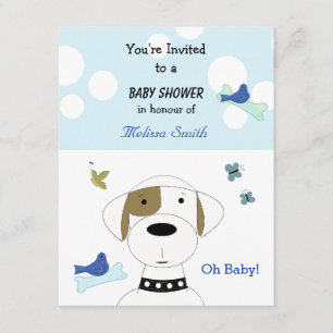 Hunde-Cartoon-Baby-Party Einladung