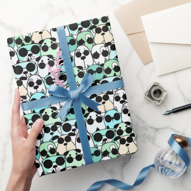 Hunde Cartoon Funland Geschenkpapier (Schenken)