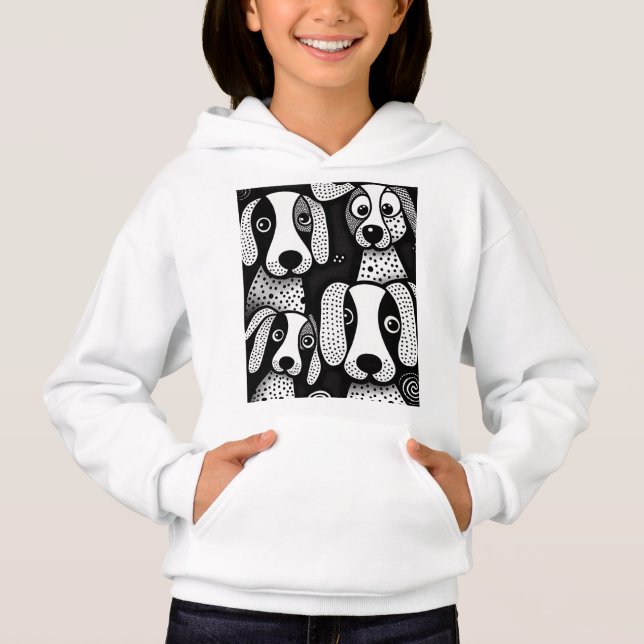 Hunde-Cartoon Hoodie (Vorderseite)