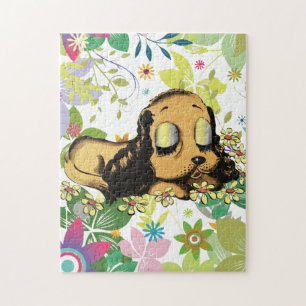 Hunde-Cartoon mit großer Augen - Art Ji Puzzle