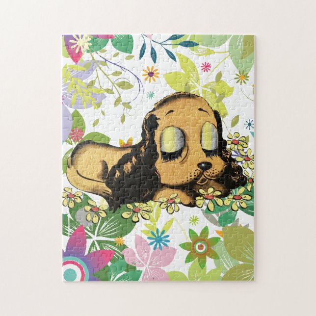 Hunde-Cartoon mit großer Augen - Art Ji Puzzle (Vertikal)