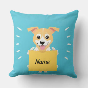 Hunde Cartoon mit individuellem Namen als persönli Kissen